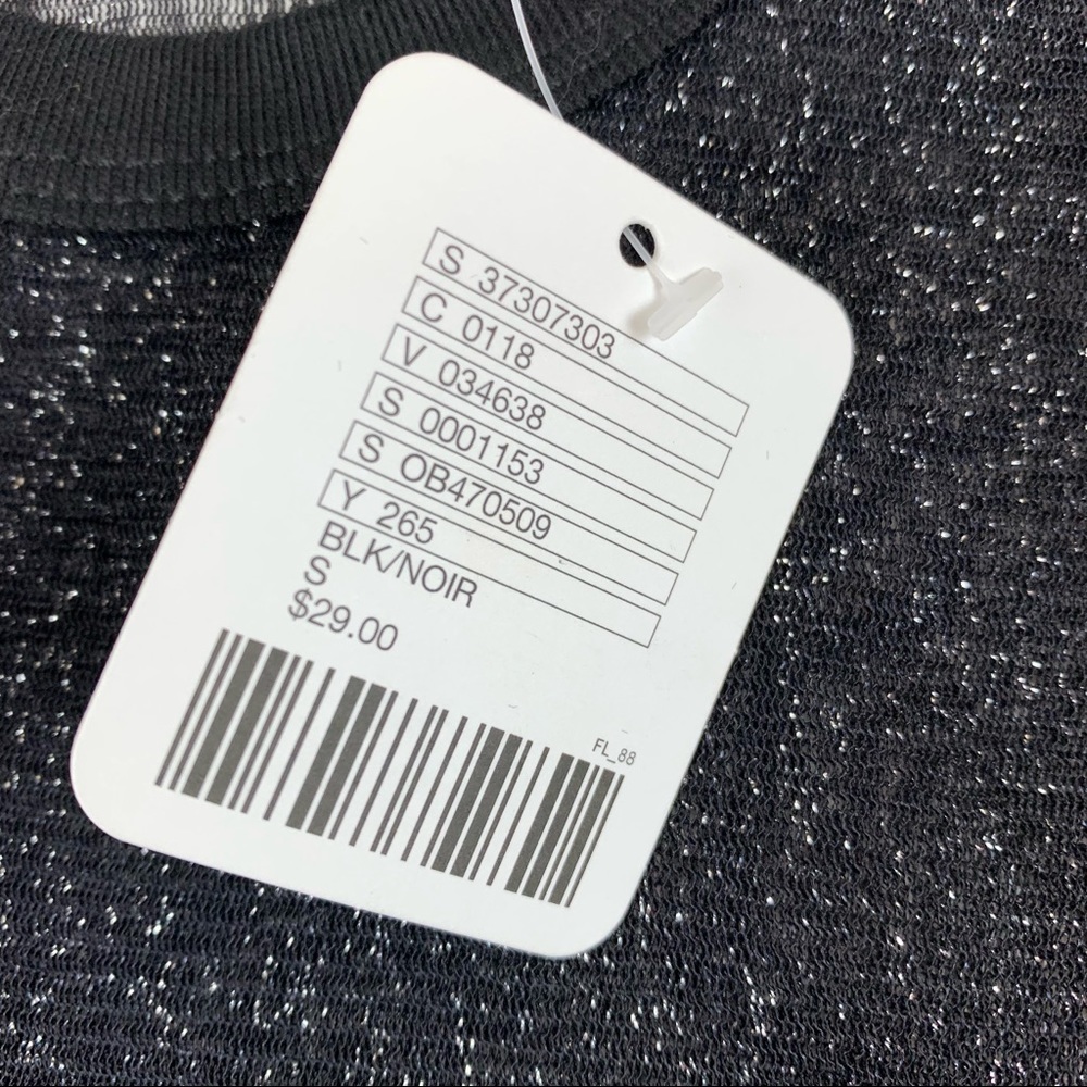 SOLD - URBAN Outfitters Out From Under Sheer Black Sparkle Top size Small - Picture 3 of 9